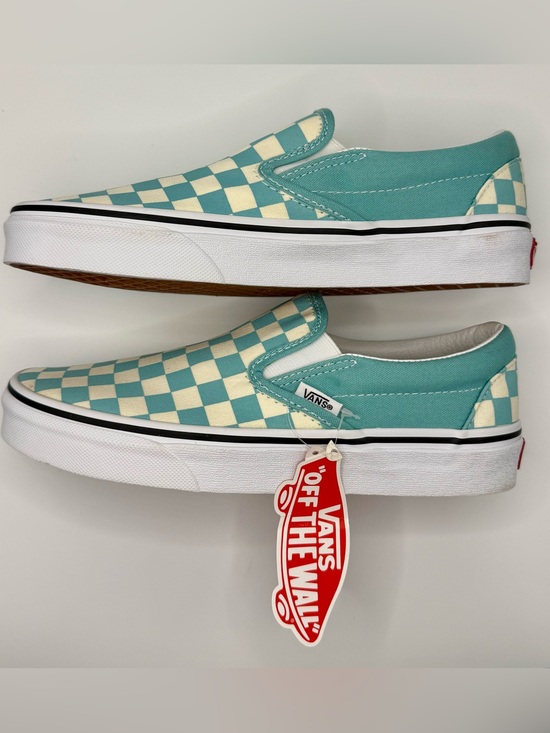 Vans Shoes - Vans Slip-On Checkerboard in Aqua Haze and Cream NEW